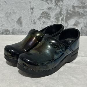 Dansko Professional Clogs Womens Size 36 Petrol Patent Leather Comfort Slip On